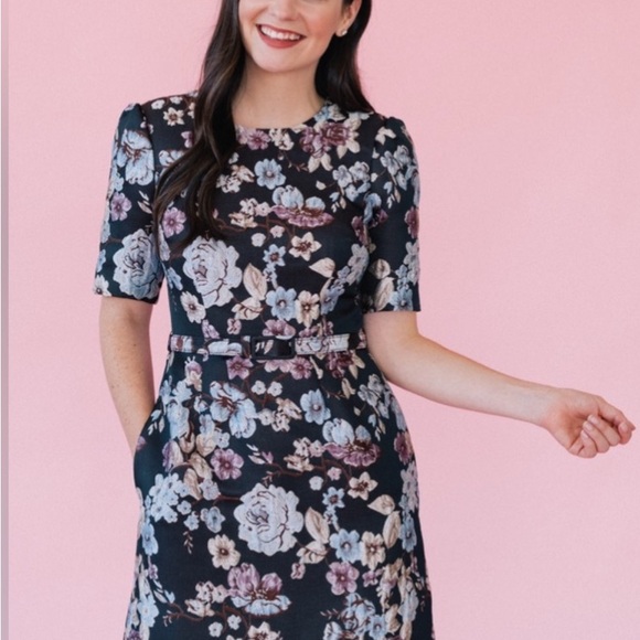 Gal Meets Glam Floral Black Presley dress - Picture 8 of 8